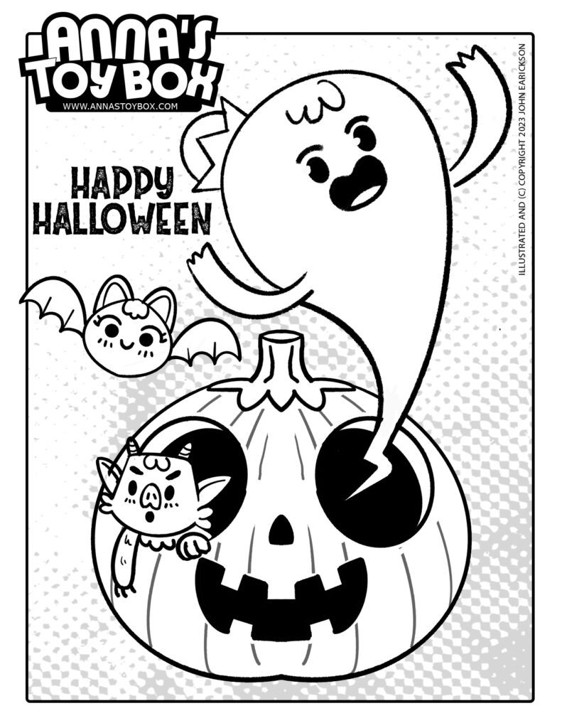Free Cute Halloween Ghost and Jack O lantern print out for children
